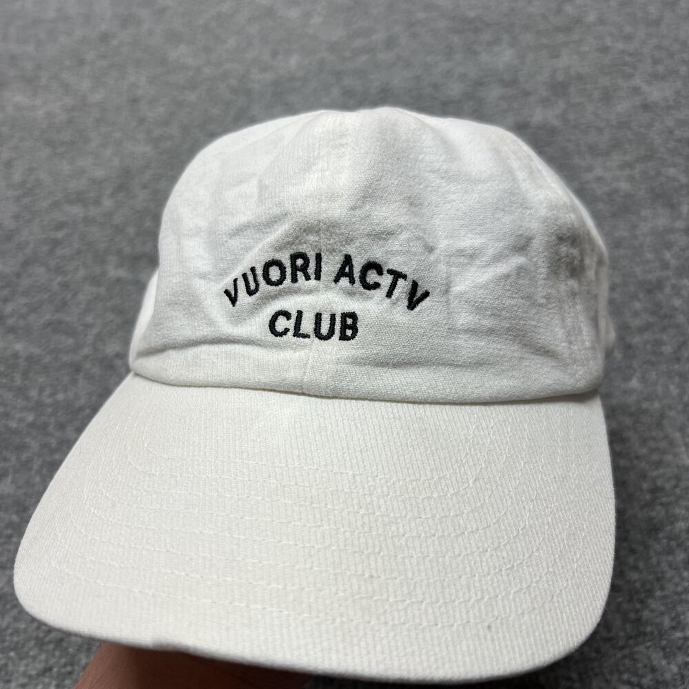 Vuori Hat Cap Strap Back One Size Mens White ACTV Club Cotton Twill Baseball